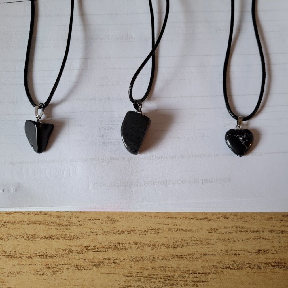 Triangle Gemstone, Black Gemtsone, and Black Heart Gemstone